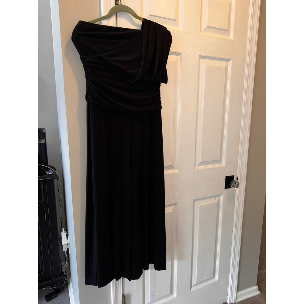 White House Black Market Black Strapless Convertible Jumpsuit Size 12 NWT